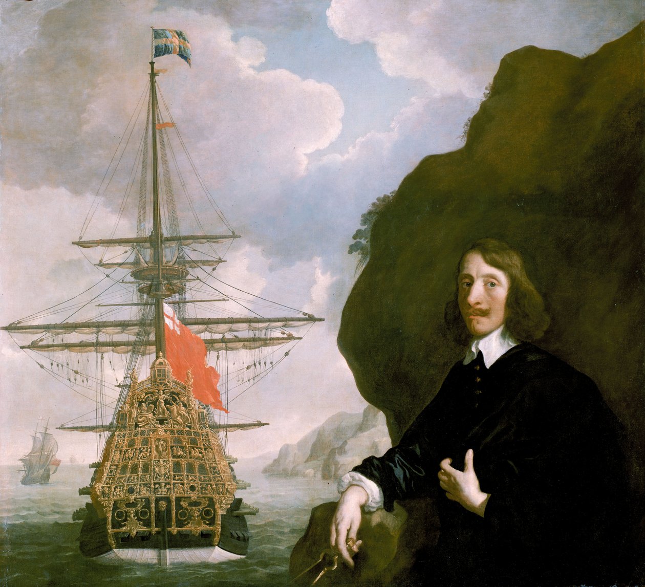 ピーター・ペットと「海の君主」号（1637年）、1645-50年頃（油彩・カンヴァス） 作： ピーター・レリー