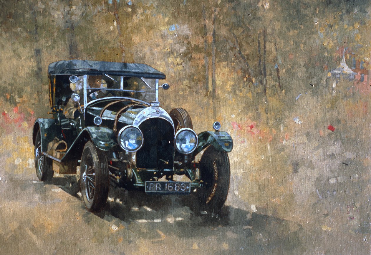 3リットルのBentley at Cottesbrooke（油彩・キャンバス 作： ピーター・ミラー