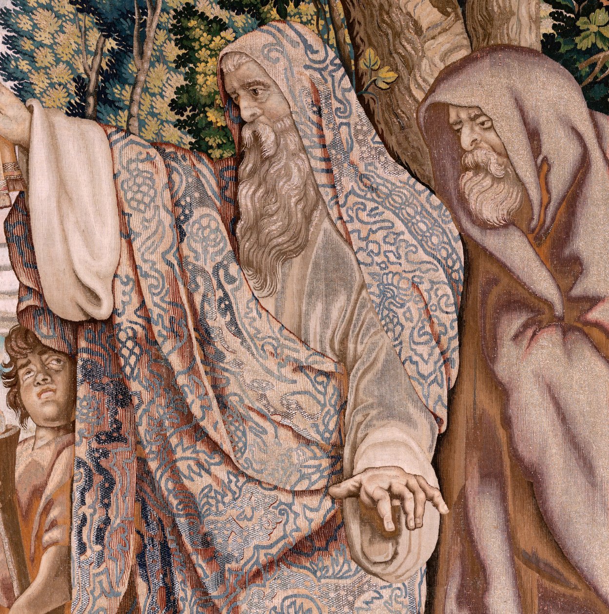 フランダースのタペストリー。 シリーズ 領事デシウス ムスの歴史。 バレリウスはデシウスを祝福します。 シリーズ4作目のタペストリー。 モデル PP ルーベンス。 ; ブリュッセルの Jan Raes II で製造。 1620～1629年頃。 ファブリック ゴールド、シルバー、シルク、ウール。 サイズ 405×330cm。 ロケーションロイヤルパル 作： ピーターポール（後）ルーベンス