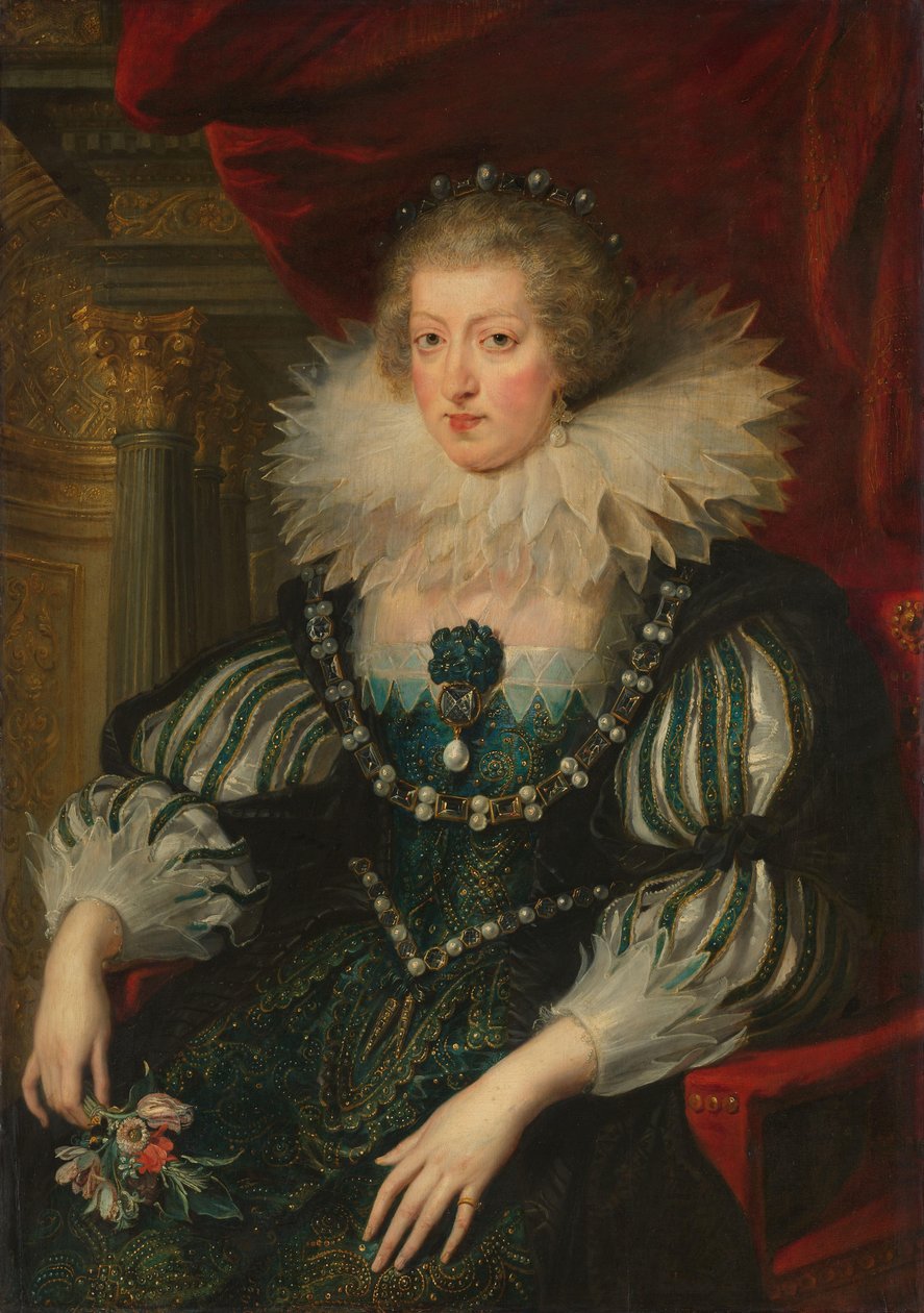 オーストリアのアン (1601-1666)、フランスの女王の肖像 作： ピーテル・パウル・ルーベンス（のワークショップ）