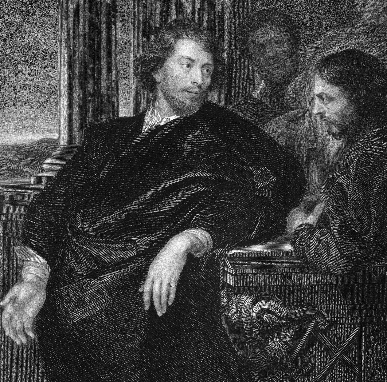 ピーター・パウル・ルーベンス卿（1577〜1640）の自画像（エングレーヴィング 作： ピーター・ポール・ルーベンス