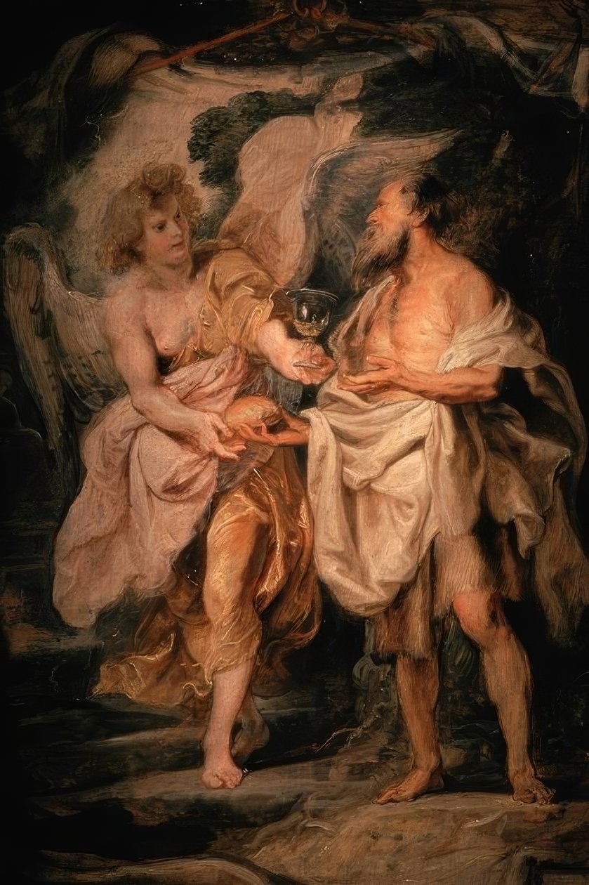 PPRubens、エリアスと天使 作： ピーター・ポール・ルーベンス