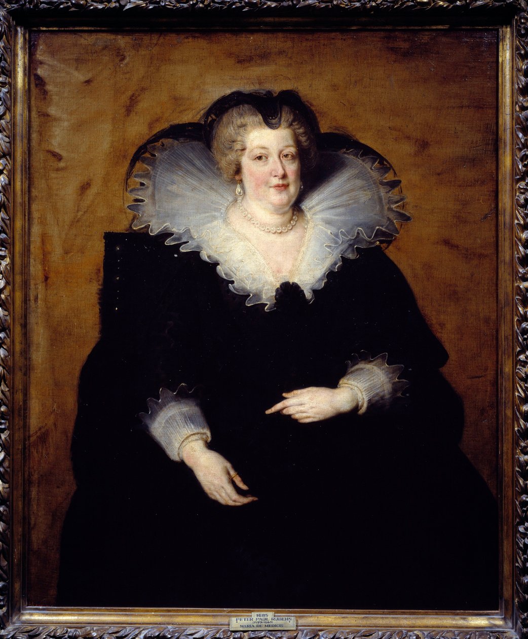アンリ4世の妻であるフランス王妃マリア・デ・メディチ（マリー・ド・メディシス）（1573-1642）の肖像。ピエール・ポール（Pierre-Paul）・ルーベンス（またはPeter PaulまたはPetrus Paulus）（1577-1640）による絵画。1622年 日1,3x1,08 m Madrid, Musee du Prado 作： ピーター・ポール・ルーベンス