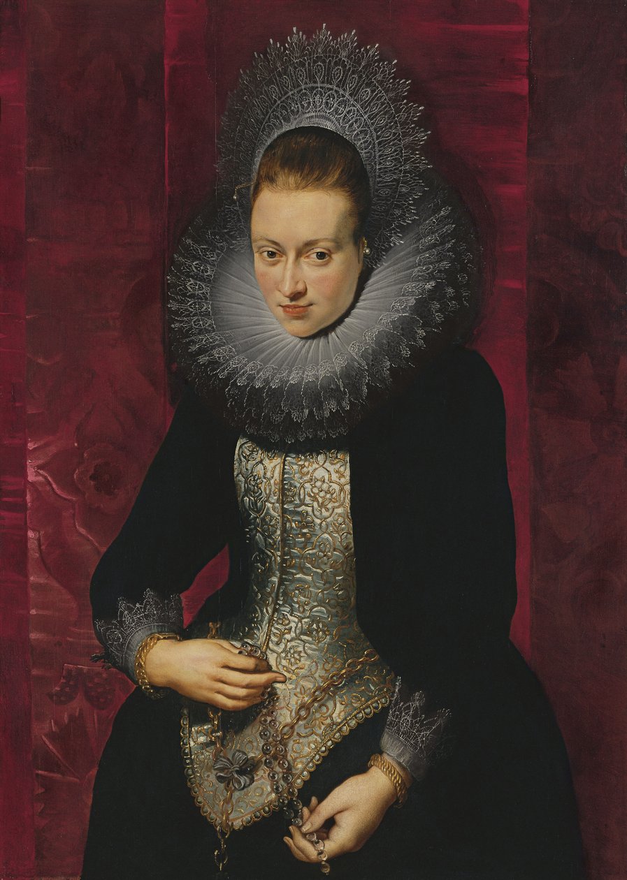 ロザリオを持つ若い女性の肖像画 作： ピーター・ポール・ルーベンス