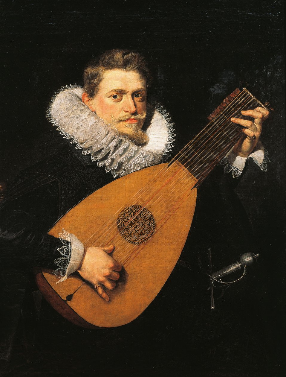 リュート奏者、ピーター・ポール・ルーベンス（1577-1640）作 作： ピーター・ポール・ルーベンス