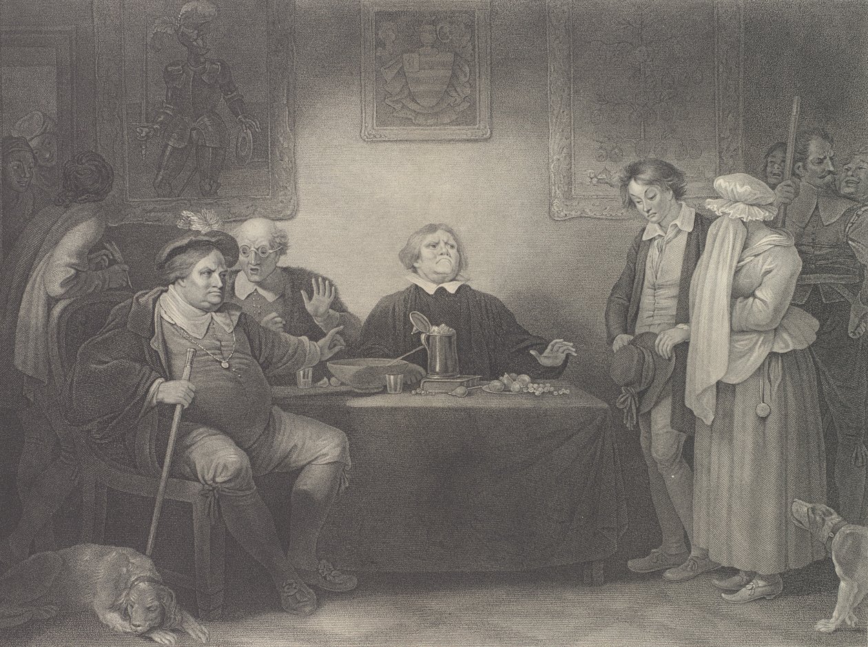 The Seven Ages, Fifth Age: The Justice Shakespeare, As You...、初版は 1801 年、再版は 1852 年です。 作： ピーターサイモン