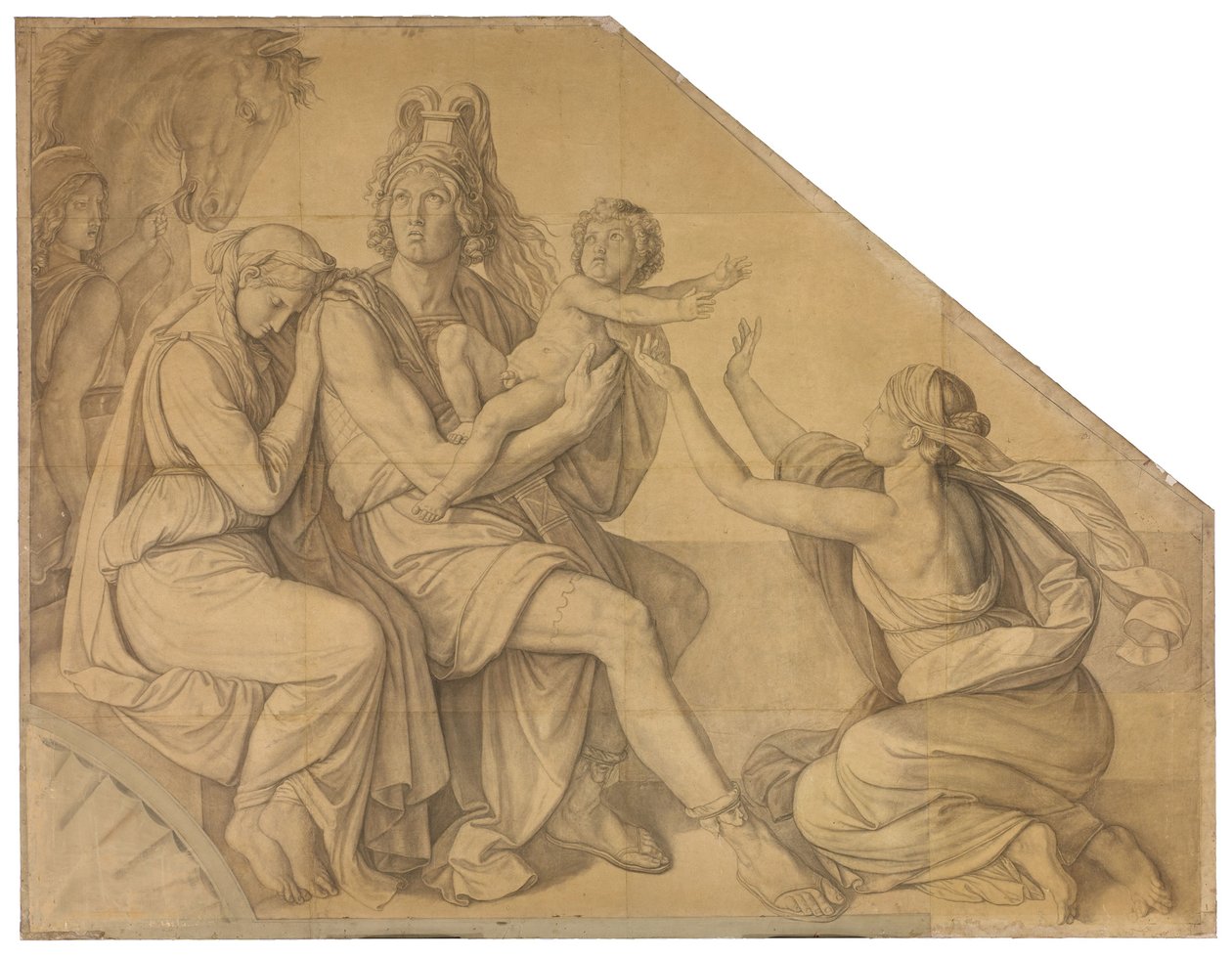 Der Abschied Hektors von Andromache. Karton zu den Deckenbildern der Münchner Glyptothek 作： ピーター・フォン・コーネリアス