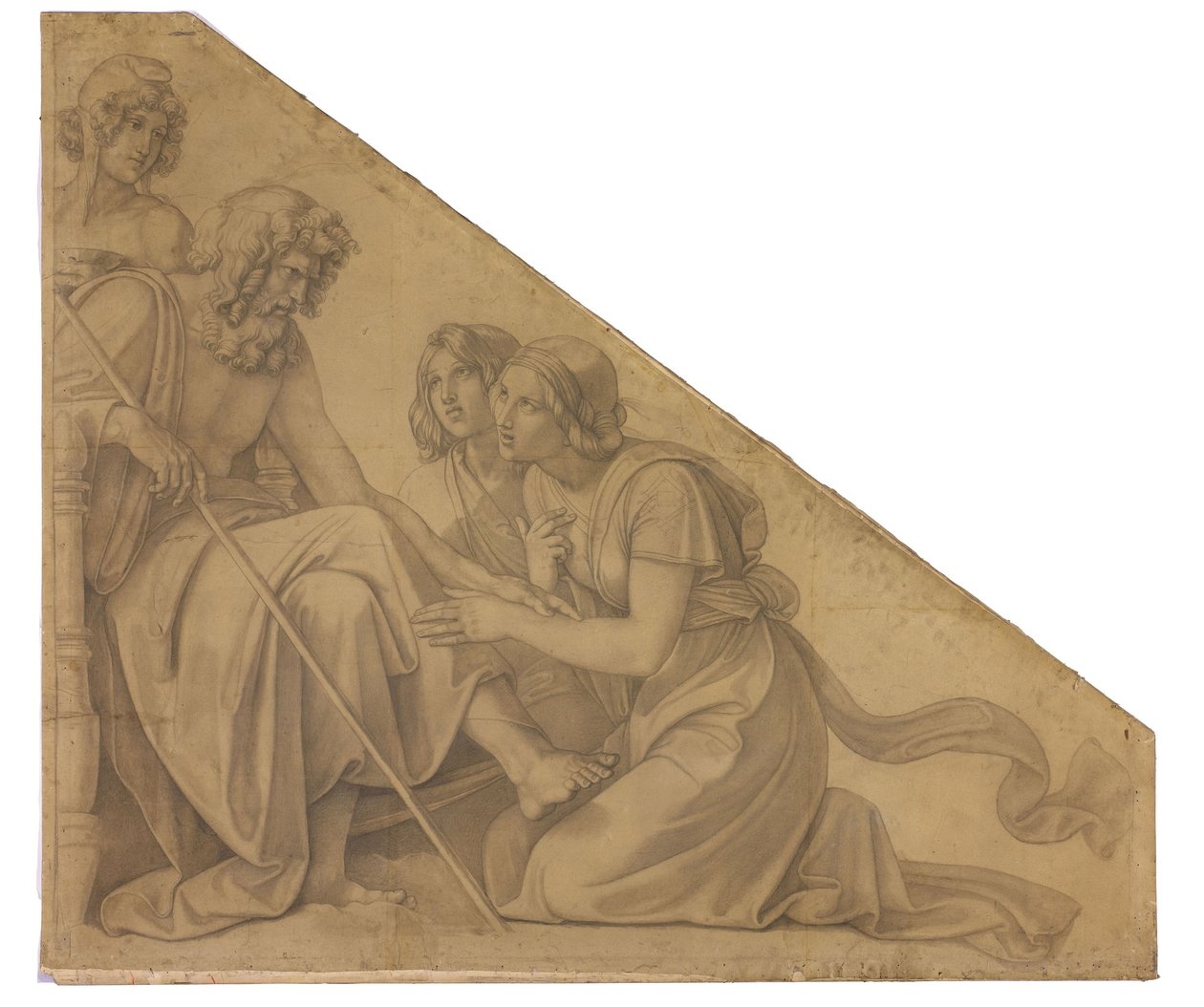 Eos und Thitonos vor Zeus. Karton zu den Deckenbildern der Münchner Glyptothek 作： ピーター・フォン・コーネリアス