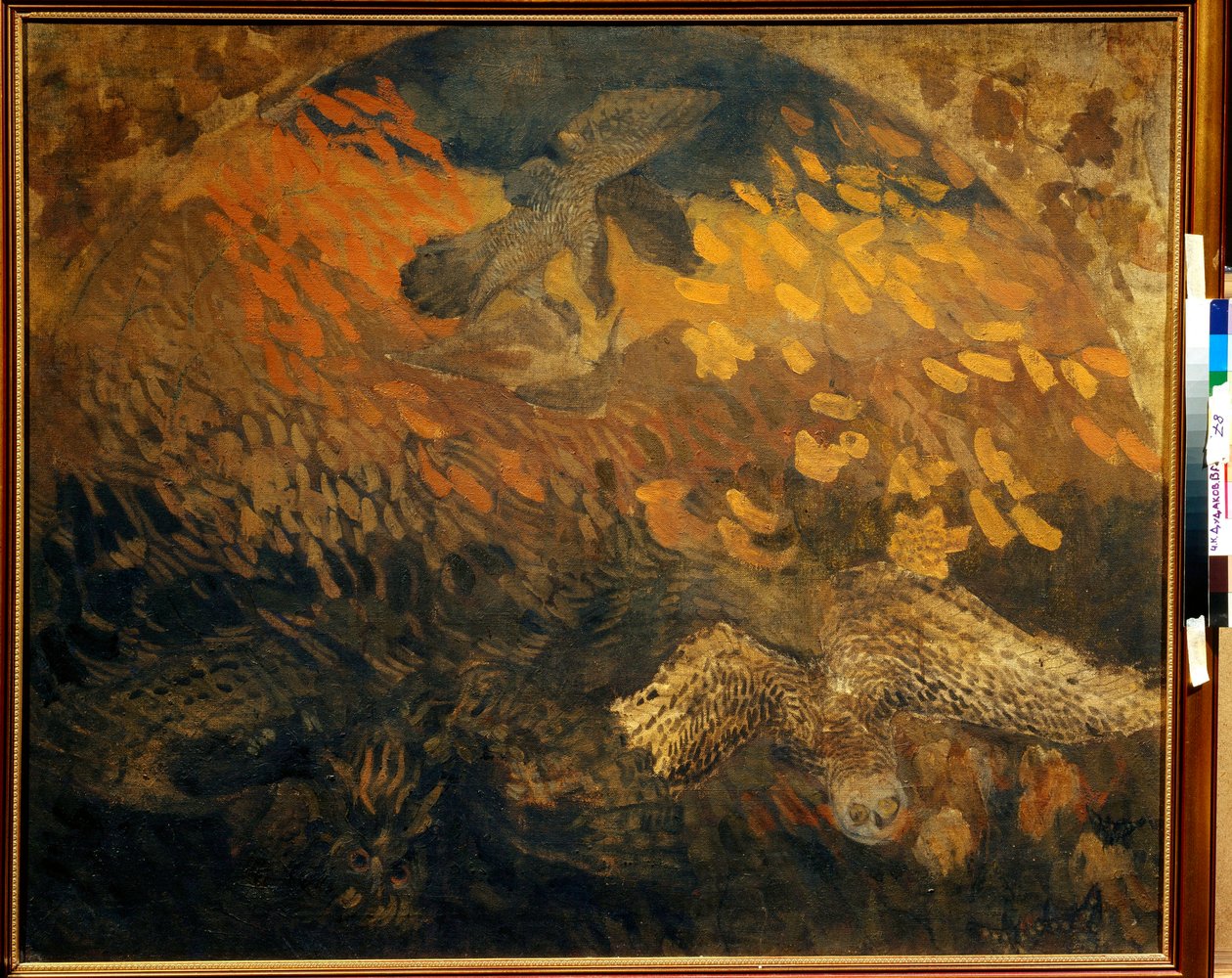 "La nuit" (夜) Peinture de Pyotr Savvich Utkin (1877-1934) カンバスにテンペラ 1904 Dim 103x124 cm プライベート・コレクション 作： Petr Savvic Utkin