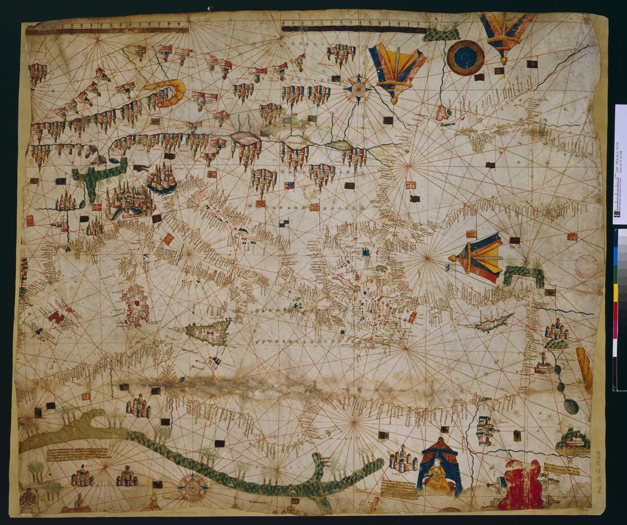地中海と黒海の海図 作： ペトルス・ロゼッリ