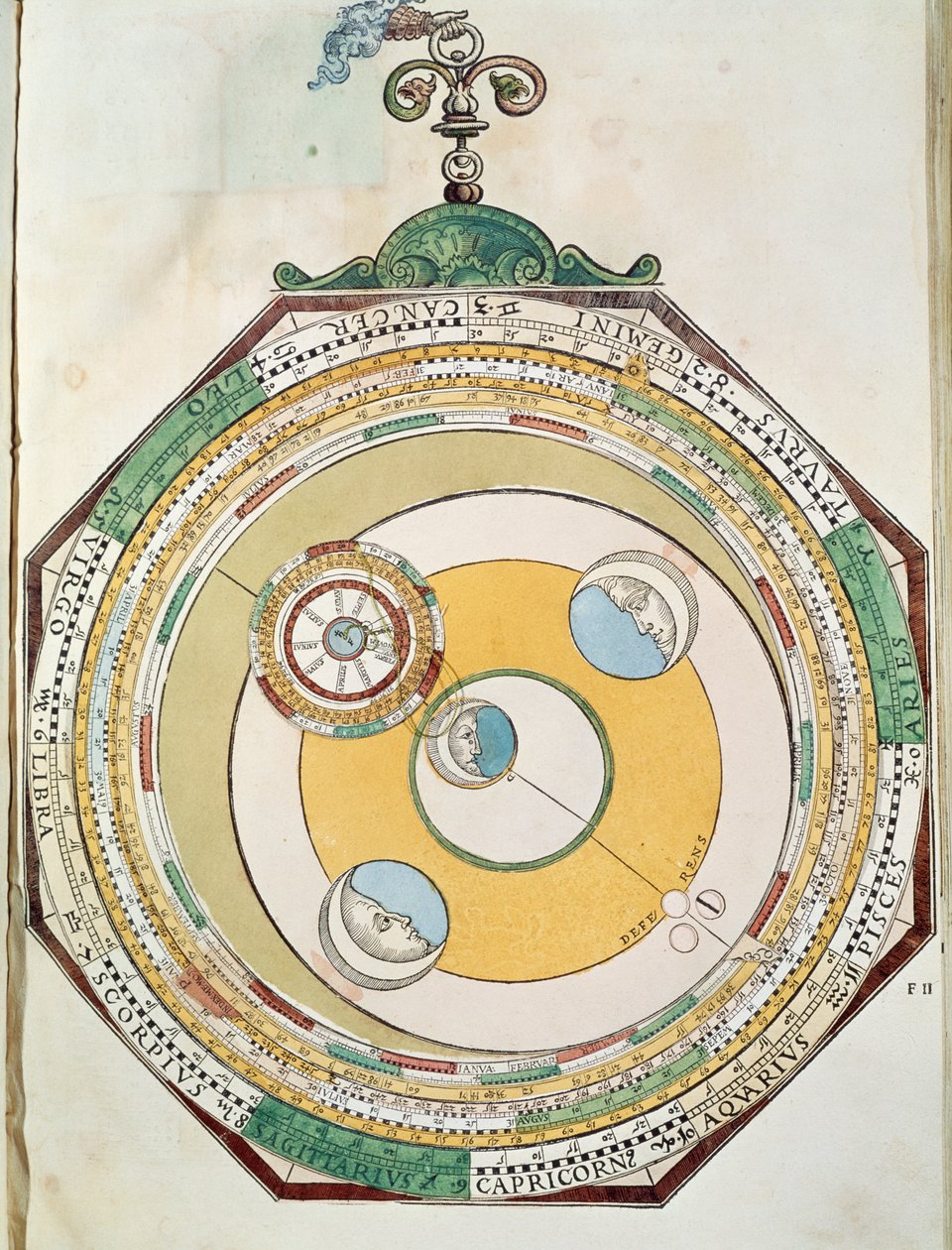 太陽に対する月の動きの表（Astronomicum Caesareumより 作： ピーター・アピアヌス