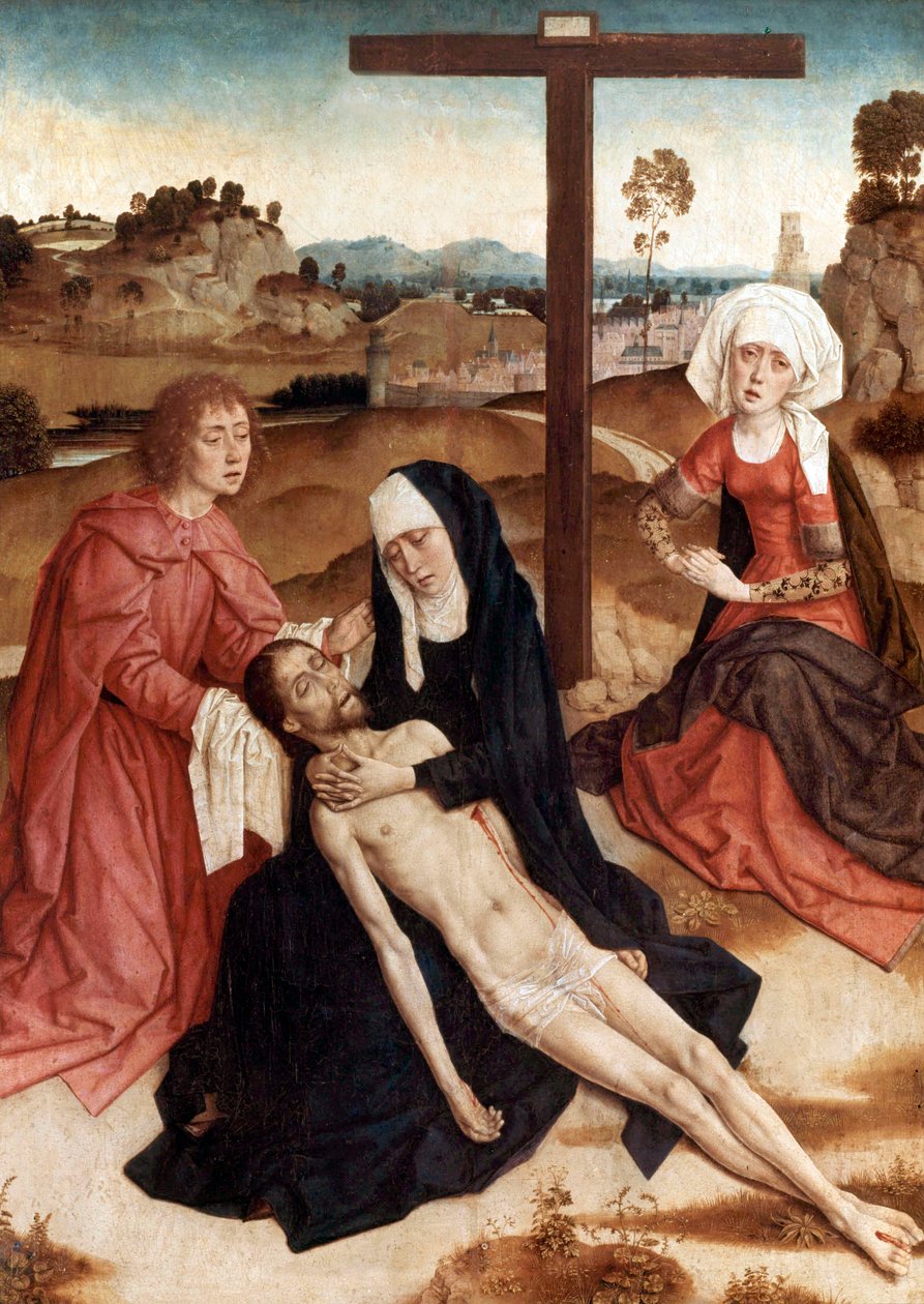 死んだキリストの嘆き、1444年頃（パネルに油彩） 作： ピーター・クライスト