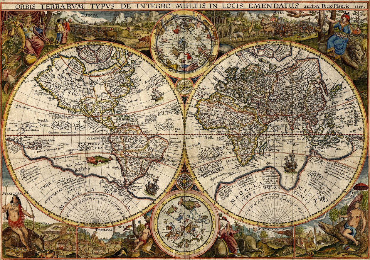 Orbis Terrarum Typus... (二重半球世界地図) 作： 