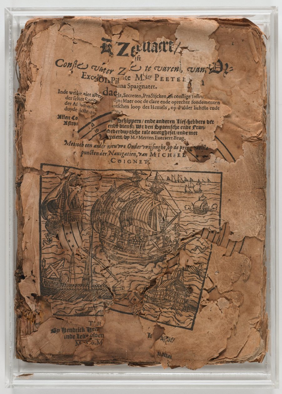 Stuurmanskunsthandboek: De Zeevaert oft conste of Sailing at sea Zeevaert の最も基本的なポイントに関する新しい教育要素、... 製本された De Zeevaert のコンステ バンに収められた 2 冊の本は、海で航海するために使用されました。 作： ピーターデメディナ