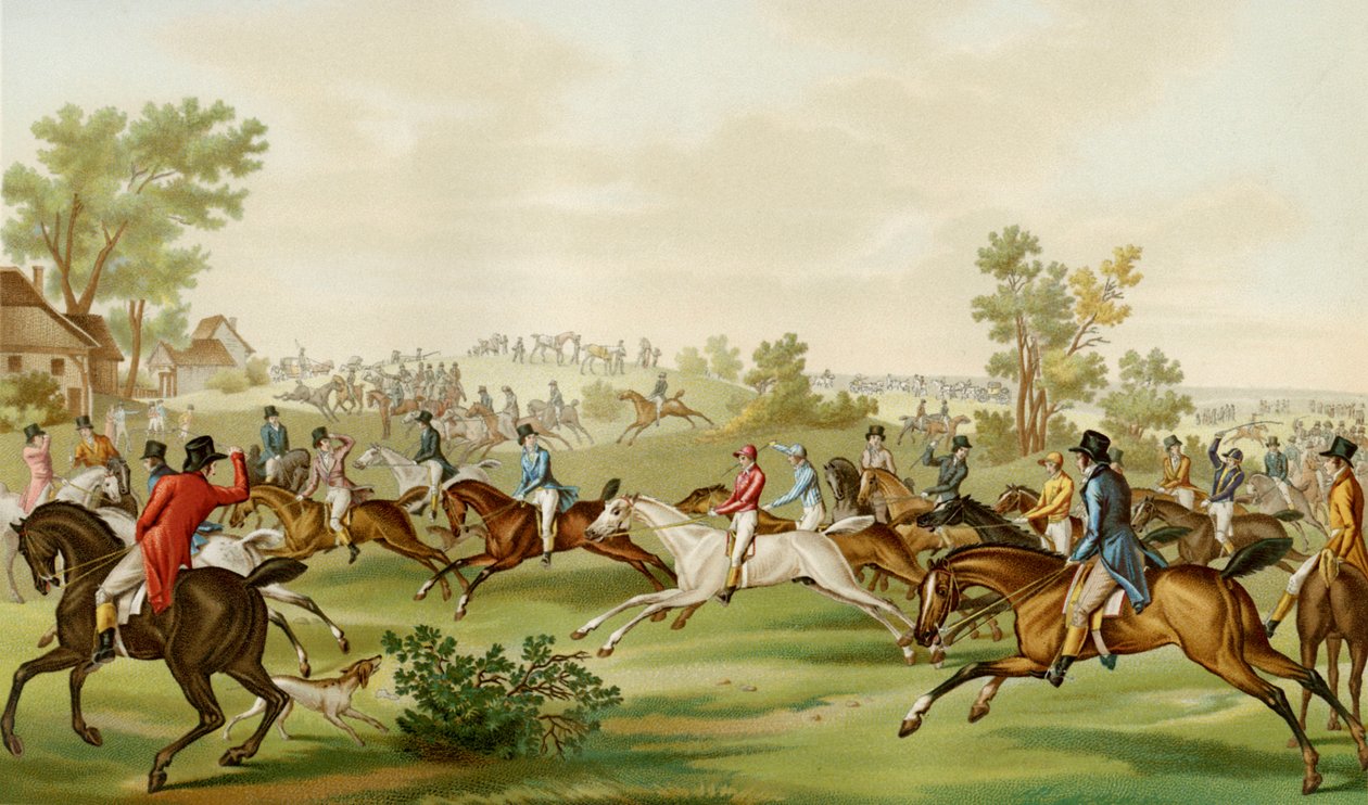 競馬-Debucourtによる色の彫刻 作： フィリベール・ルイ・デビューコート