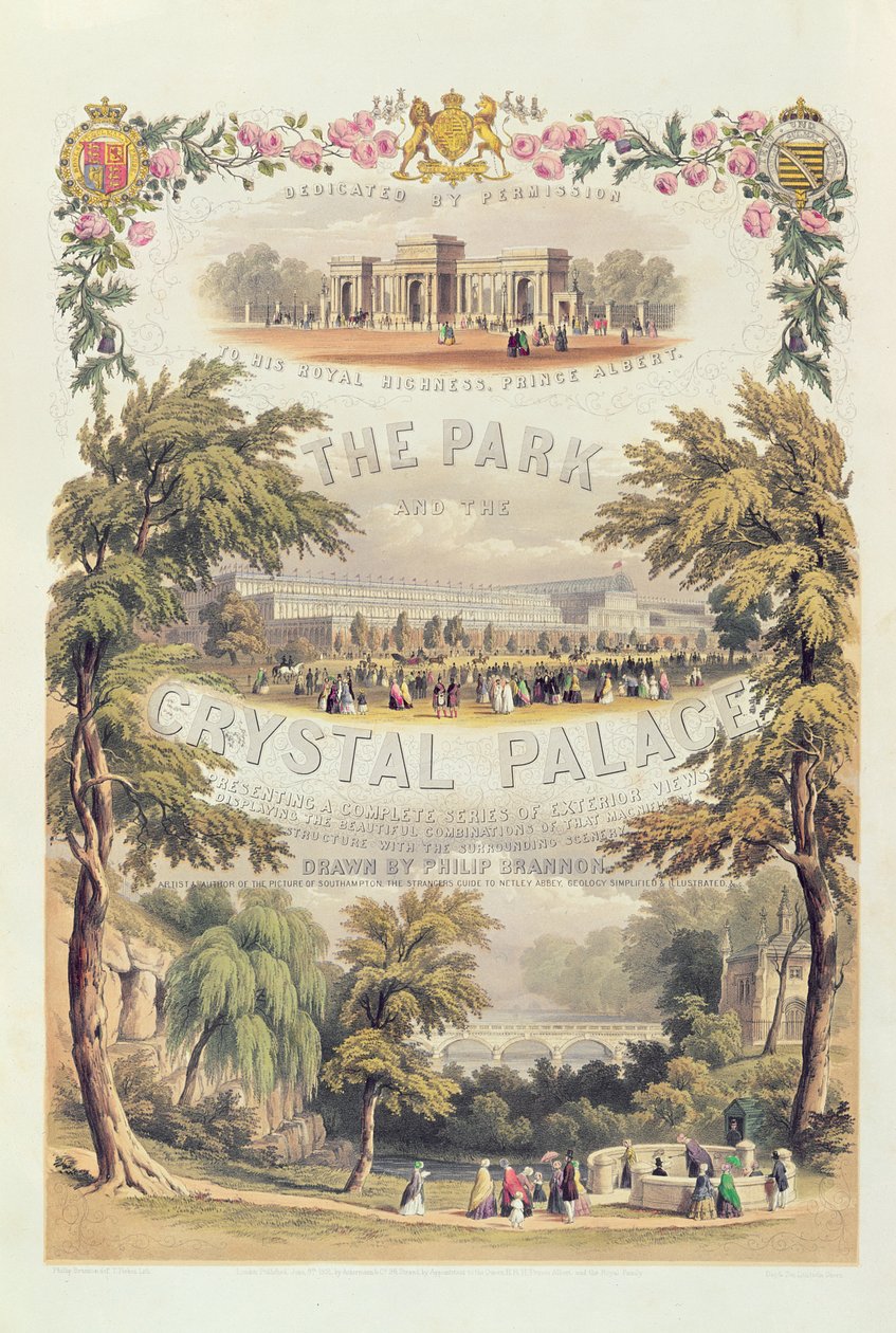 「公園とクリスタルパレス」への口絵、パブ。 Day und Son（印刷） 作： フィリップ・ブラノン