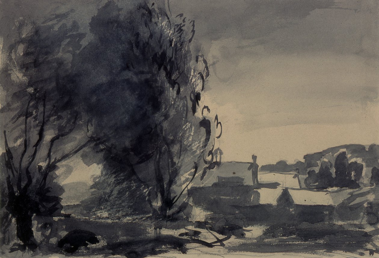 木の家、1902（紙にトイレ） 作： フィリップ・ウィルソン・ステア