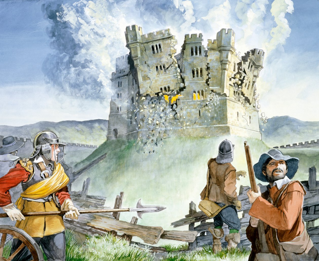古いウォーダー城での南北戦争の包囲、1644年、c1990-2010 作： フィリップコーク