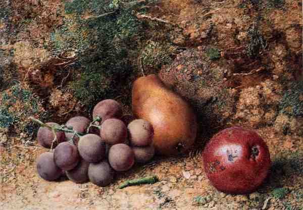 Grapes, Apple and Pear on a Mossy Bank (watercolor and gouache on paper)   1403589   ja       japanese Successfully Translated  Original: Mission Ridge from Orchard Knob, 186466. Translat: Mission Ridge from Orchard Knob, 186466. 1176150 ja japanese Succes 作： フィリップ・ドラン