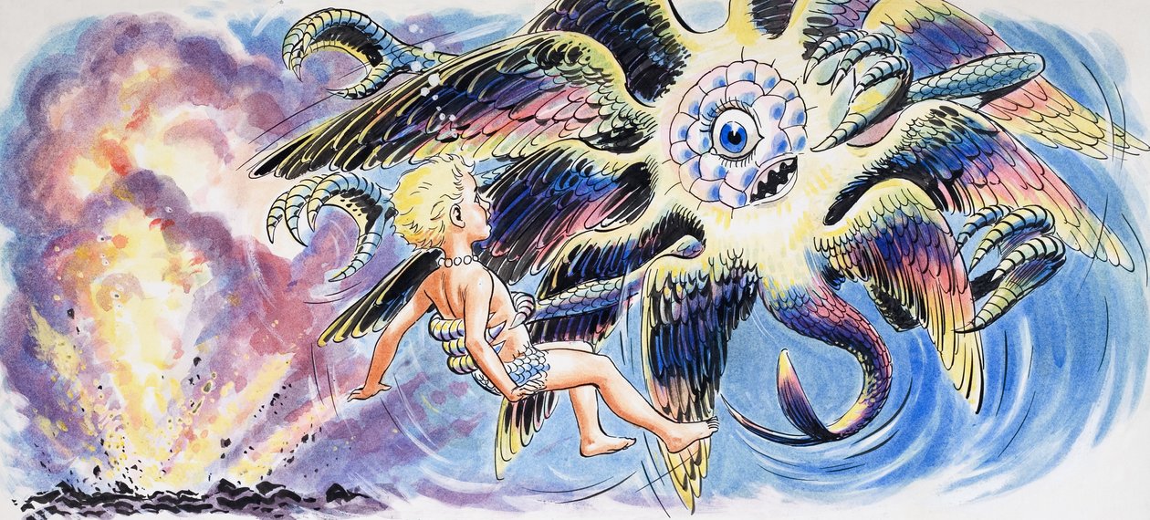 神話の怪物、チャールズ・キングズレー著「The Water Babies」より挿絵 作： フィリップ・メンドーサ