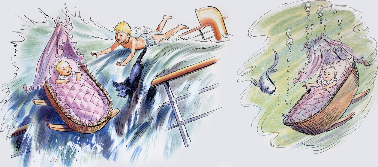 沈没する船」チャールズ・キングズレー作「ウォーター・ベイビーズ」より挿絵 作： フィリップ・メンドーサ
