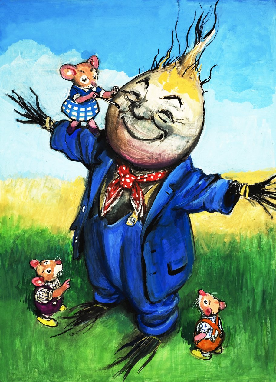 町のネズミと田舎のネズミ（紙にガッシュ） 作： フィリップ・メンドーサ