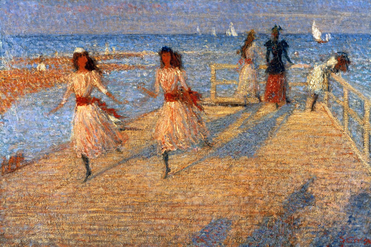 ガールズランニング、ウォルバーズウィックピア、1888-1894 作： フィリップ・ウィルソン・ステア
