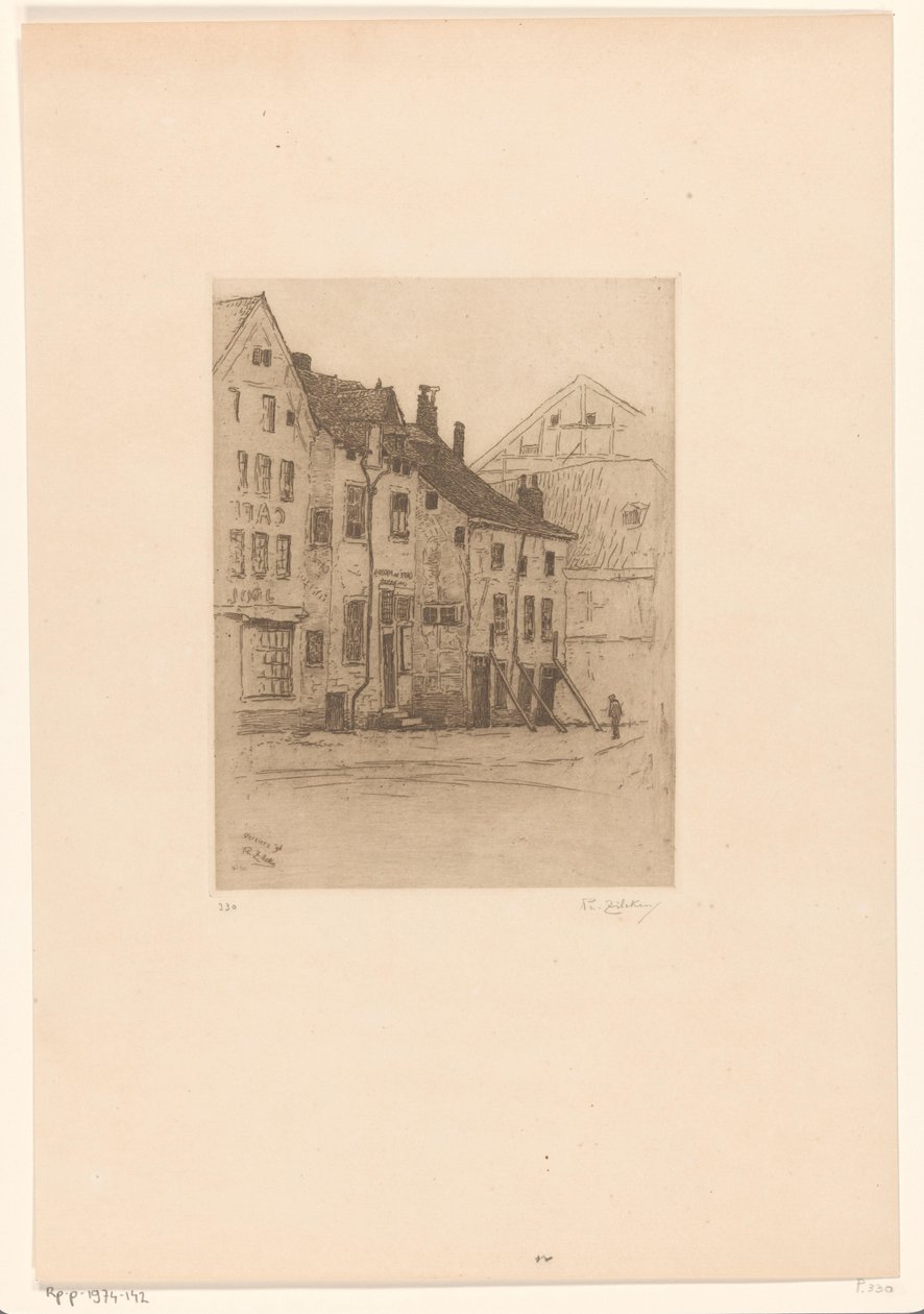 ヴェルヴィエのヴェルト広場の古い家屋 Vieilles maisons, Place Verte (Verviers) (原題) 作： フィリップ・ジッケン