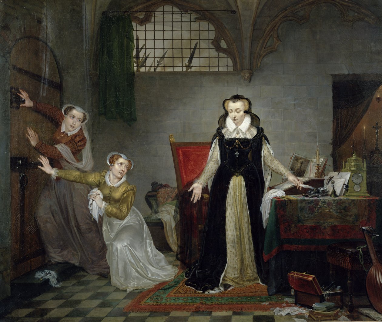 1587年2月8日、処刑のために去る瞬間のメアリースチュアート（1542-87） 作： フィリップ・ジャック・ファン・ブリー