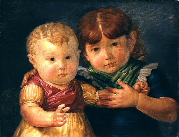 アーティストの子供たち、マリアドロテアとオットージギスムントルンゲ、1809 作： フィリップオットールンジ