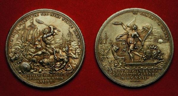 1692年のラ・ホーグの戦いを記念したメダル（金属製）（144616も参照 作： フィリップ・ハインリッヒ・ミューラー