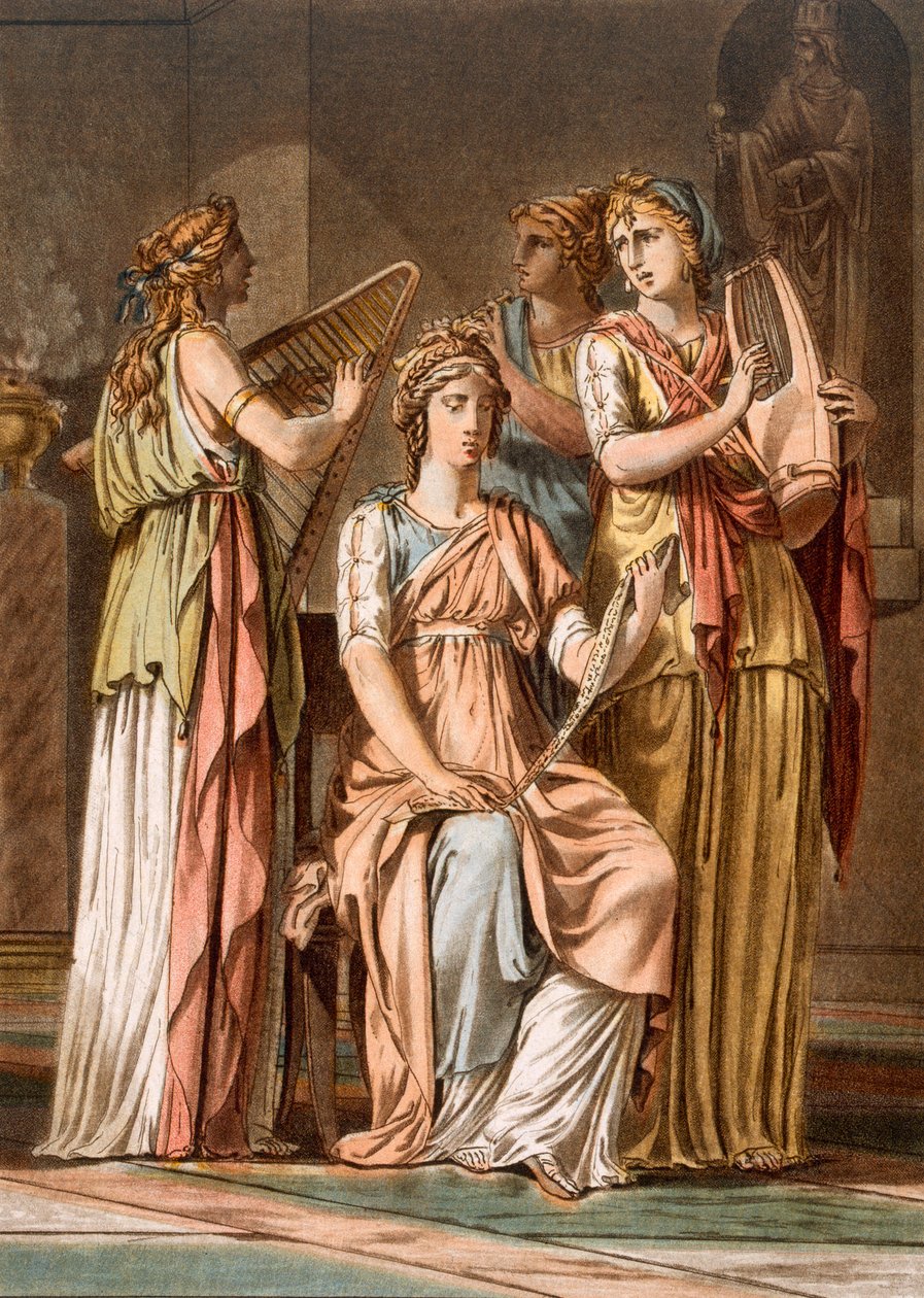 イスラエル人女性合唱団、ピエールミシェルアリックス（1762-1817）1802（色付きのengra） 作： フィリップ・チェリー
