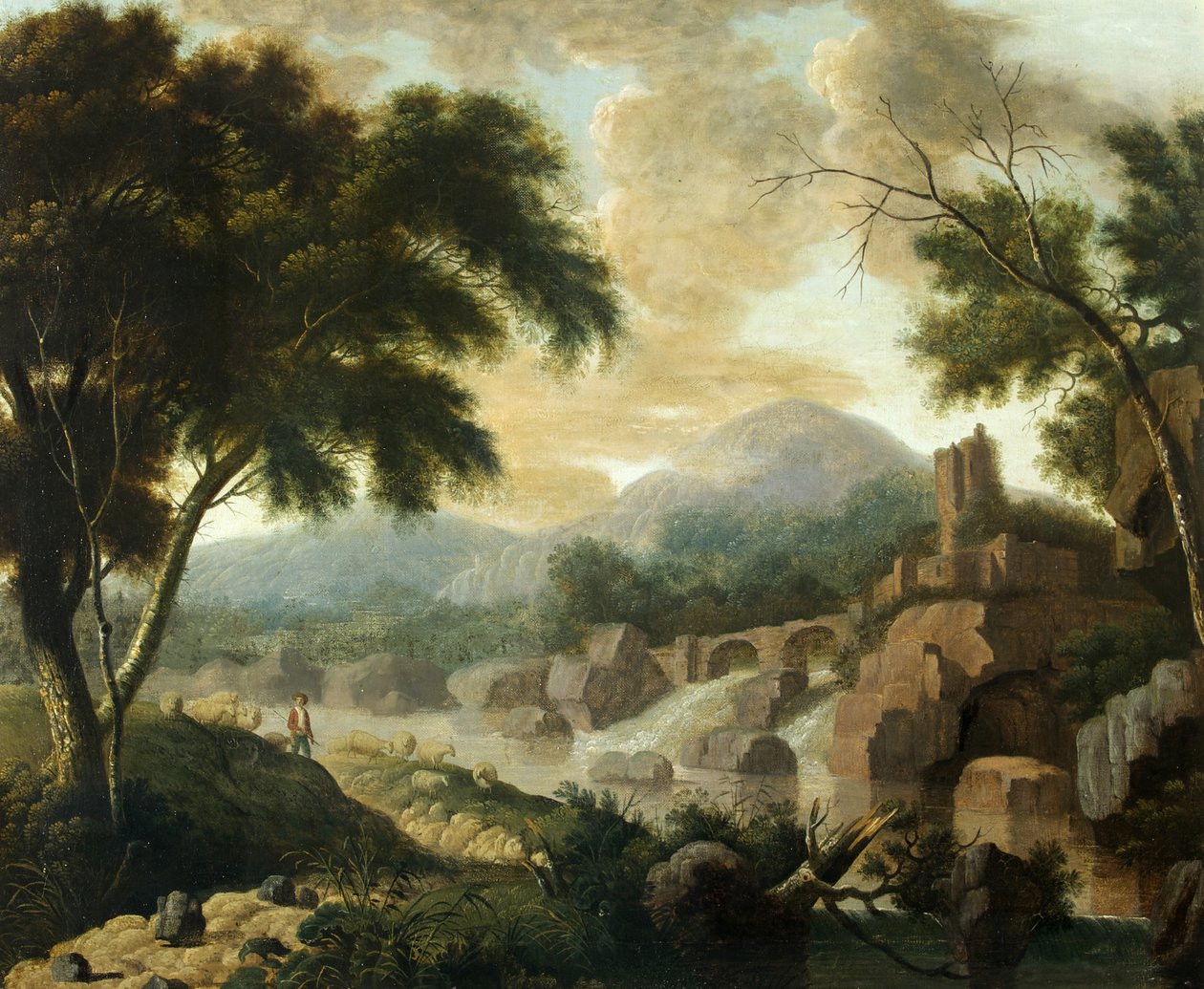 荒れ狂う川のある風景、1760年〜1800年 作： フィリップ・ジャック・ド・ルーテルブール