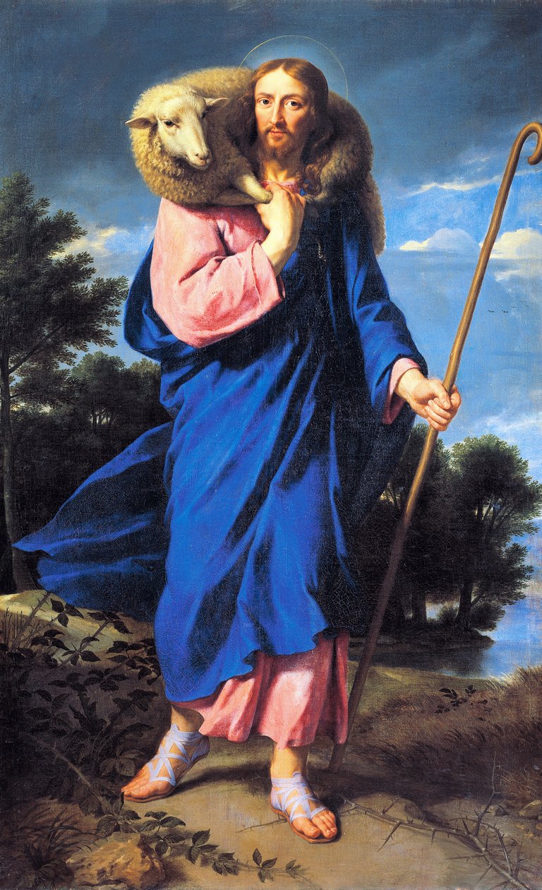フィリップ・ドゥ・シャンパーニュ（1602-1674）作「良き羊飼い」 油彩・キャンバス 作： フィリップ・ド・シャンペーン