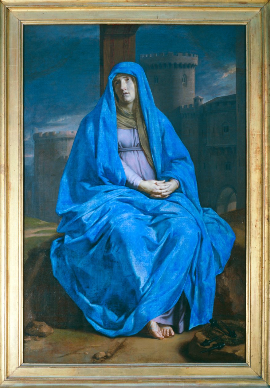 La Vierge de douleur au pied de la croix - 足元に十字架を持つ喪服の聖母 ... 作： フィリップ・ド・シャンペーン
