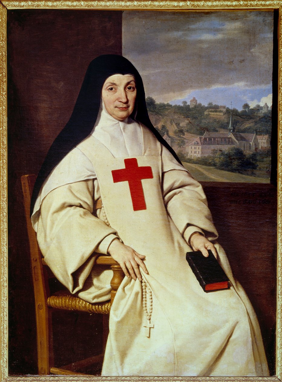 母アンジェリーク・アルノーの肖像 Jacqueline Marie Arnauld dit Angelique Arnauld (1591-1661) Port Royal des champs (Port-Royal-des-Champs)の修道院長、フランス・ジャンセニスムの人物」 Philippe de Champaigne (1602-1674)による絵画。 作： フィリップ・ド・シャンペーン