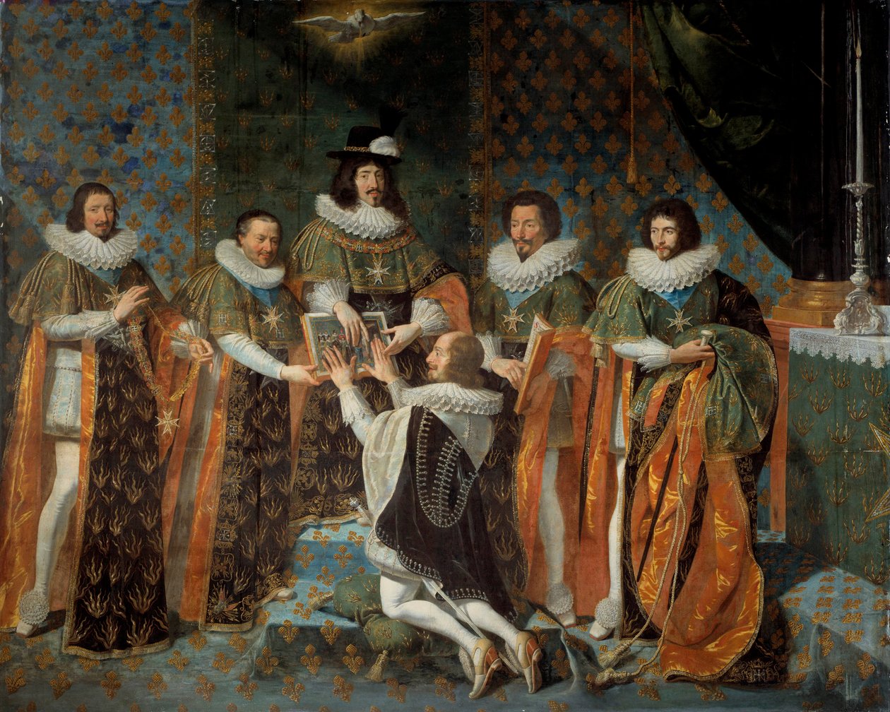 ルイ13世（1601年-1643年）による、ヌーシャテルのソブリン王子（1595年-1663年）であるロングヴィル＆エストゥヴィル公アンリ2世のオルレアンへの接待 1633年5月15日 ルイ13世は、ヌーシャテルの大会計係クロード・バルティリエに囲まれている。 作： フィリップ・ド・シャンペーン