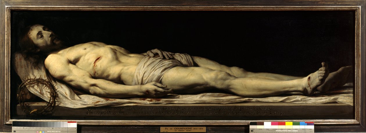 死せるキリストはその覆いの上に置かれる フィリップ・ド・シャンペイン（1602-1674）作 17世紀 日 0,68x1,97 m パリ、ルーヴル美術館 作： フィリップ・ド・シャンペーン