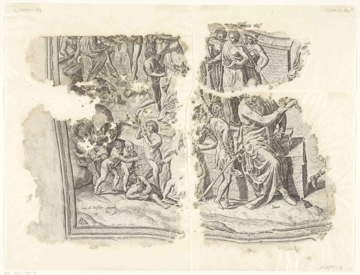 セベスの風景の版画の左下隅 Tabula Cebetis Carta Vitae (原題) 作： フィリップ・ハレ