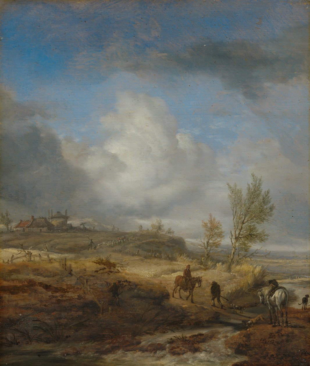 雲に覆われた砂丘の風景 作： Philips Wouwerman