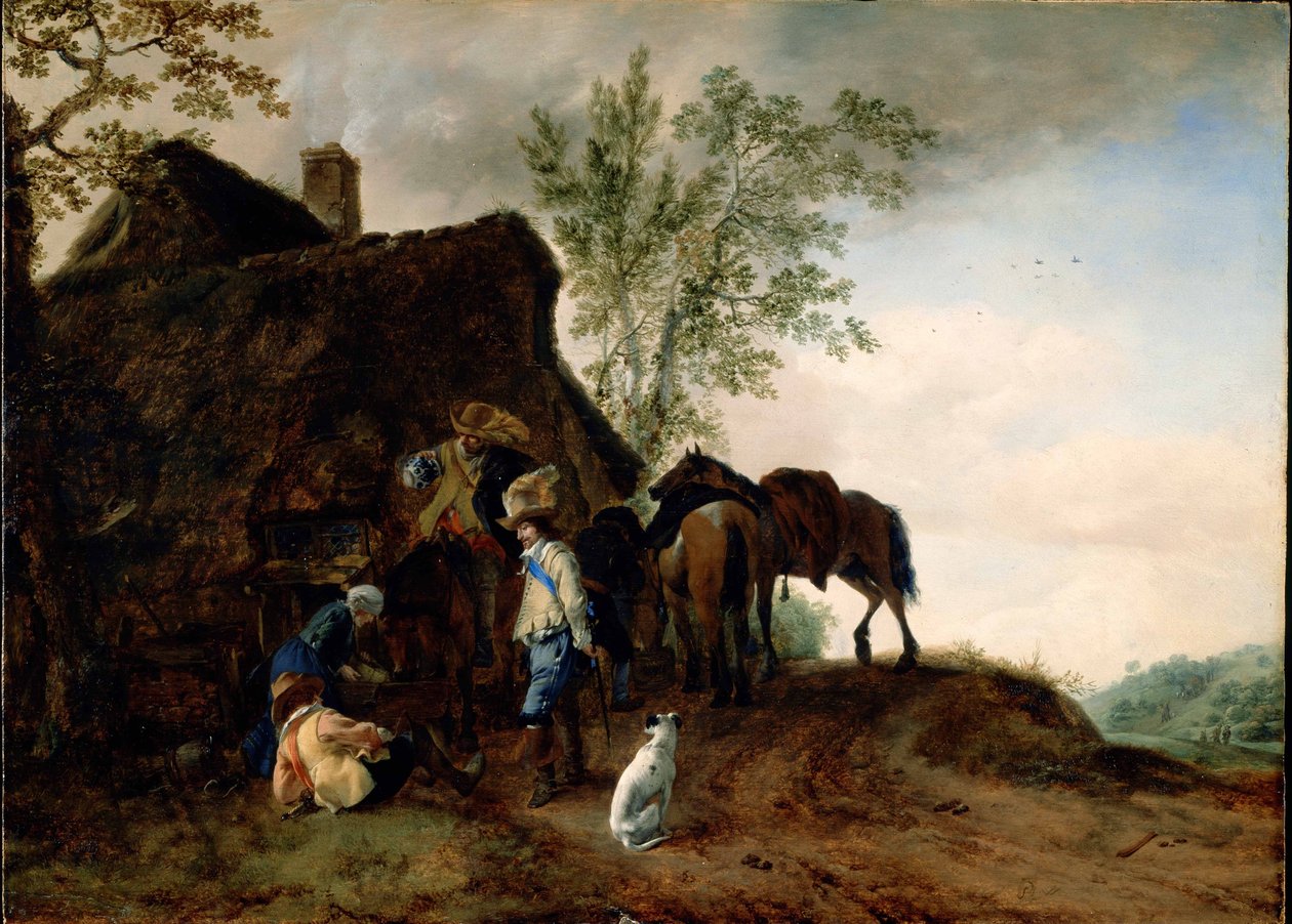 宿屋での騎士たちの休憩 作： Philips Wouwerman
