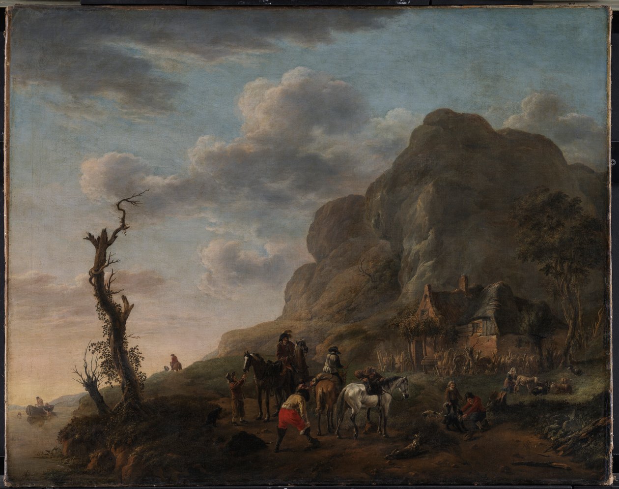 休息する騎馬者のいる風景 作： Philips Wouwerman