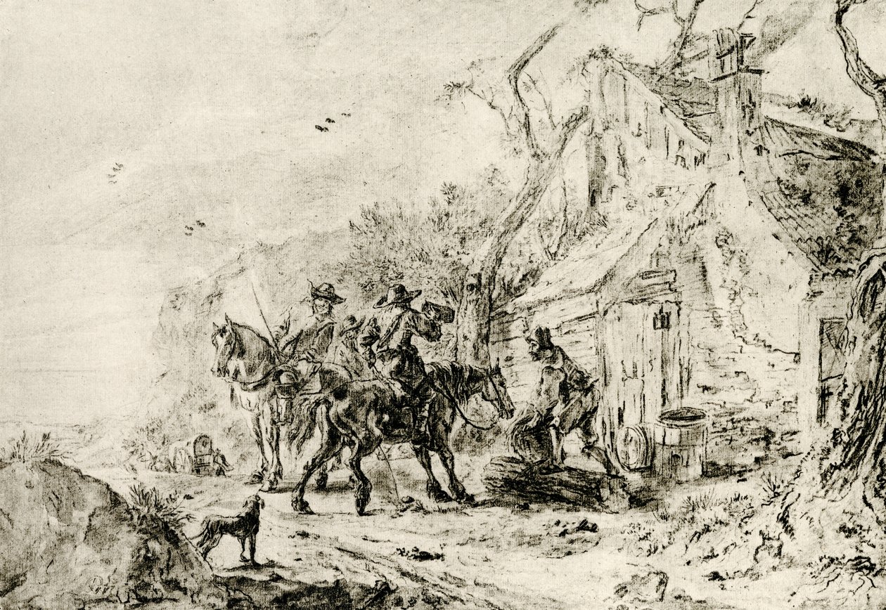 居酒屋に立ち寄る 作： Philips Wouwerman