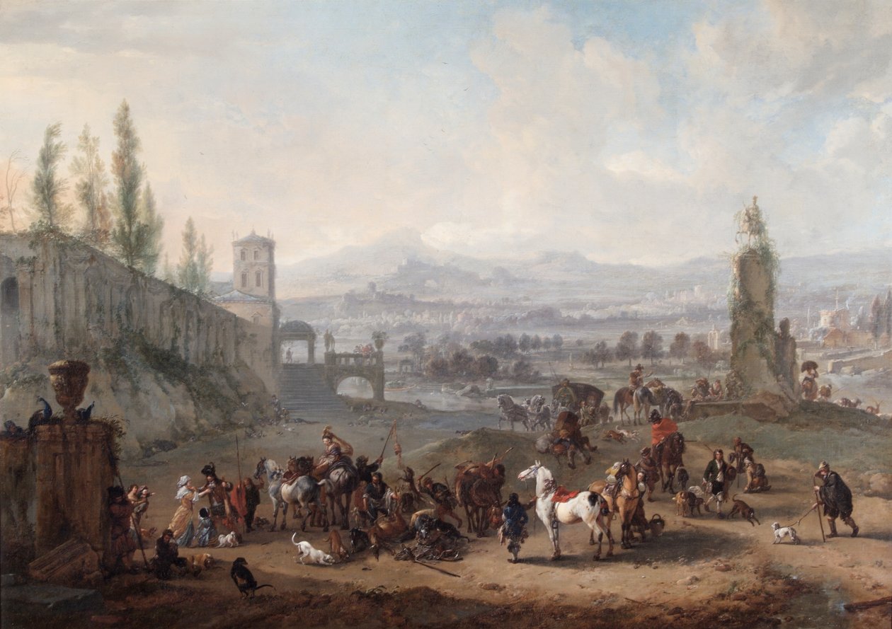 O Retorno da Perseguição, após c.1650 (óleo sobre tela) 作： PhilipsWouwermansまたはWouwerman