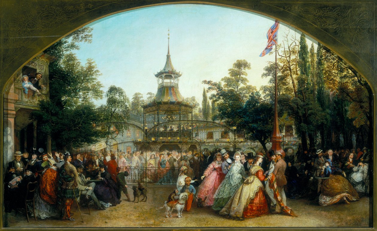 「クレモルネ庭園の踊り場」、1864年。 作： フィーバス・レビン