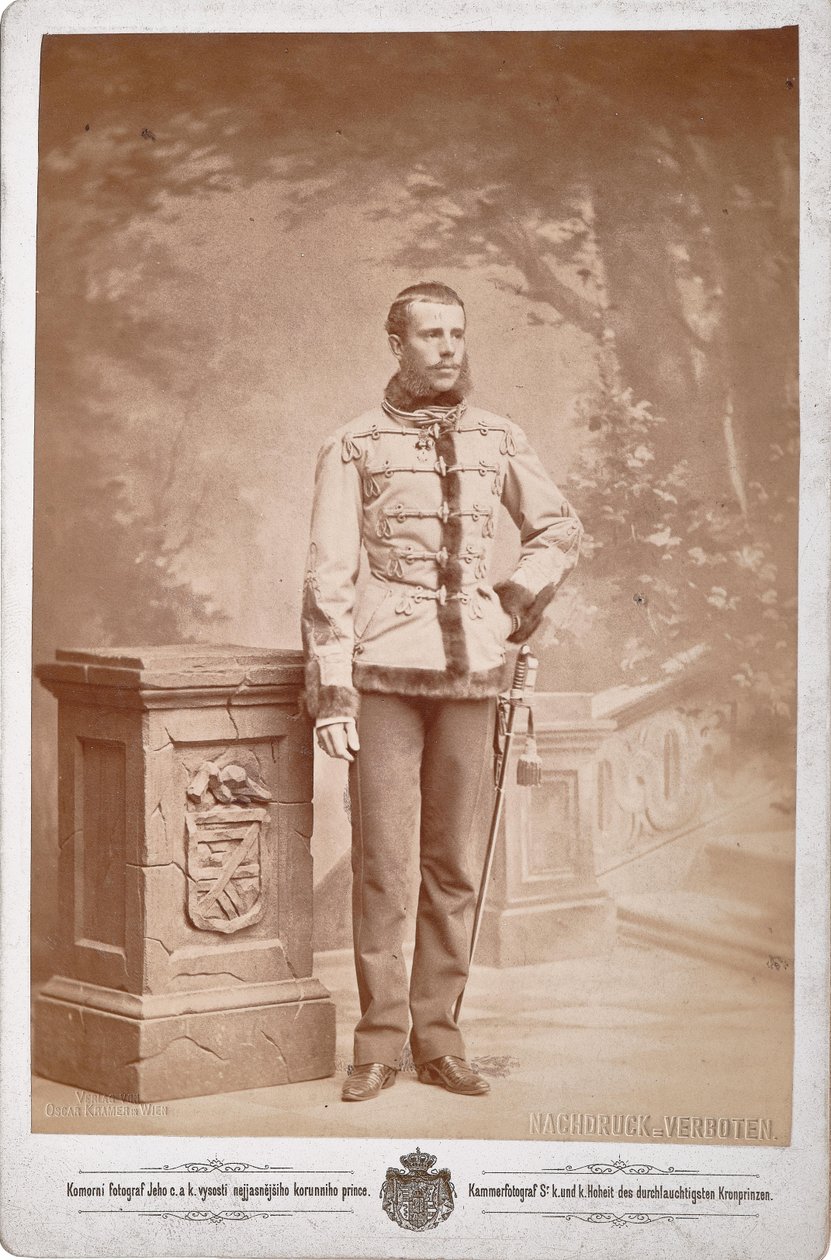 ルドルフ、オーストリアの皇太子 1858 ～ 1889 年、1880 ～ 1885 年頃。 作： 写真スタジオCKDvorniプラハ。