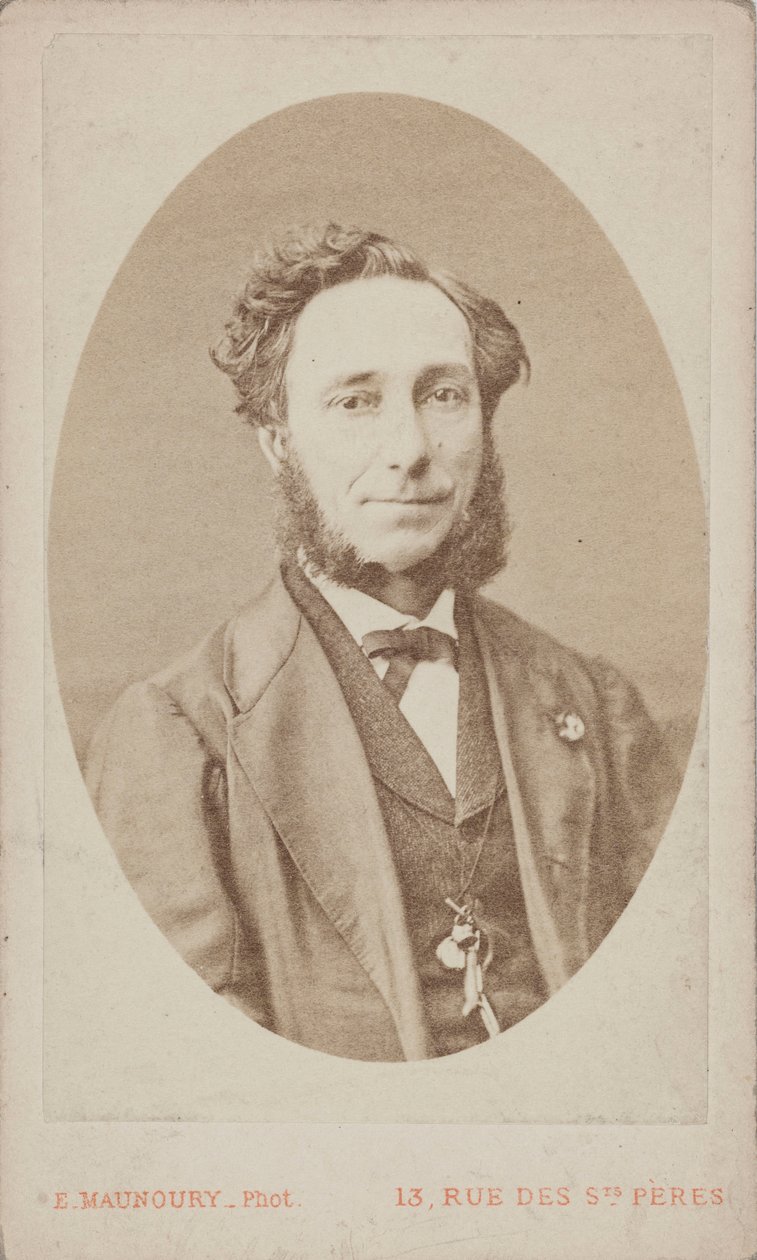 バイオリニストで作曲家のカミロ・シヴォリの肖像 1815-1894 . 作： 写真スタジオウジェーヌ・モーヌリー。