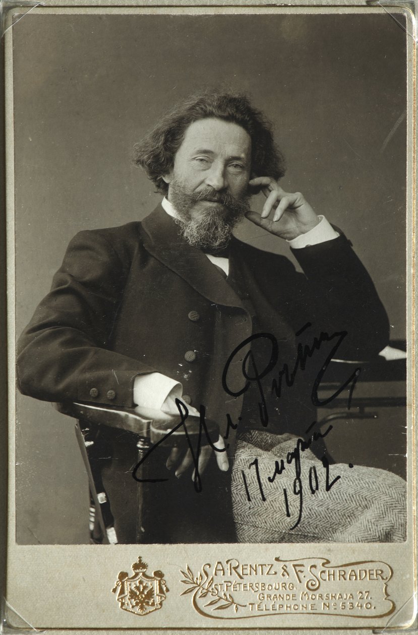 芸術家イリヤ・レーピンの肖像 1844-1930 作： 写真スタジオH.レンツとF.シュレーダー。