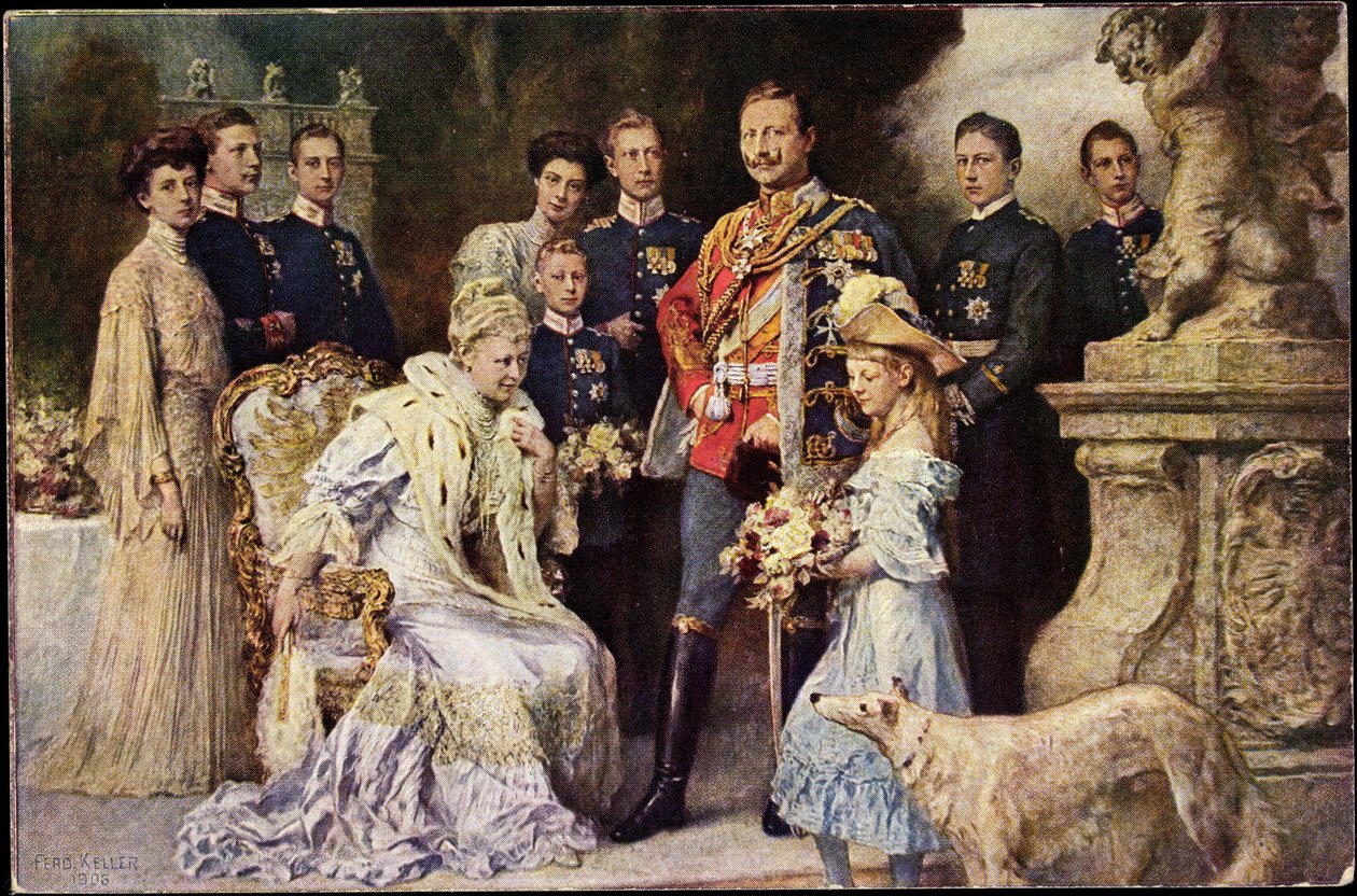アーティストAk Kaiser Wilhelm II, Auguste Viktoria, Viktoria Luise, Greyhound, Prussia（モノクロ写真） 作： 写真家ドイツ語
