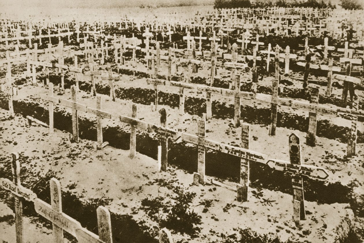 In the West nothing New:フランスにあるドイツ人墓地（セピア色の写真 作： 写真家ドイツ語